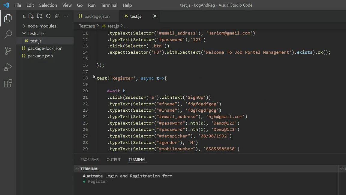 'Video thumbnail for Automate LoginAndRegistration in testcafe'